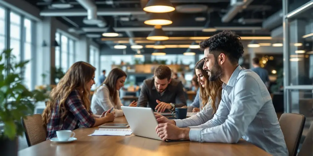 Professionelles Team bei der Arbeit in modernem Büro