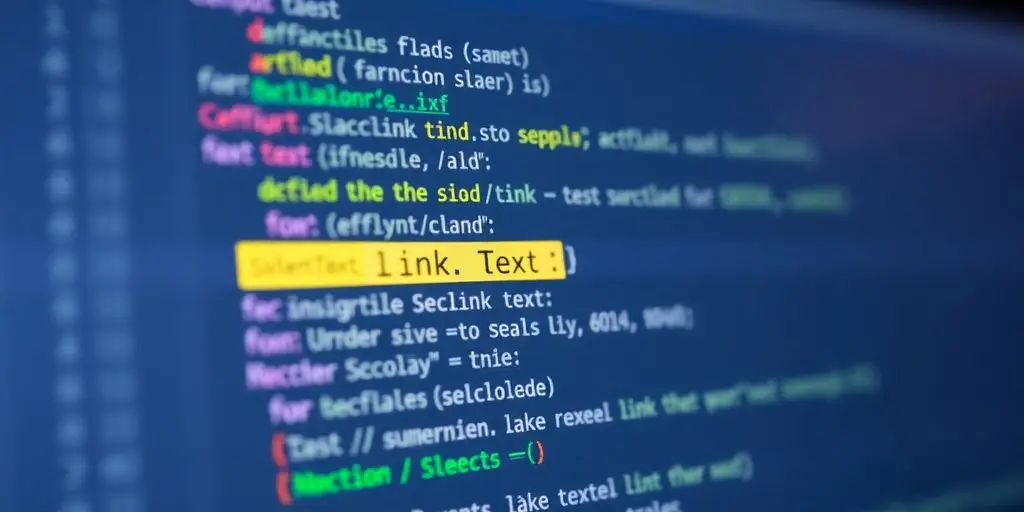 Ein Screenshot eines Code-Editors mit Linktext.