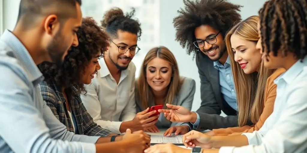 Professionals im Teammeeting, kreatives Arbeiten an Projekten.